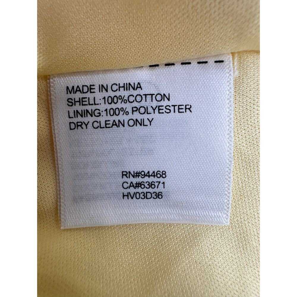 Laundry by Shelli Segal Butter Yellow Cotton Embroidered Eyelet Mini Dress 6 - Picture 8 of 10